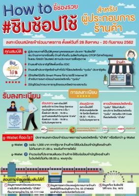 ชิมช้อปใช้ ของรัฐบาล ในวันที่ 3 กันยายน 2562 ณ ห้องประชุมกรมบัญชีกลาง ซึ่งมีผู้สนใจมาฟังเป็นจำนวนมาก โดยเน้นย้ำให้ทราบว่า ผู้ประกอบการร้านค้าจะได้รับประโยชน์เพราะจะเป็นการเพิ่มรายได้จากประชาชนที่ลงทะเบียนในมาตรการนี้ 10 ล้านคน ที่จะได้เงินสนับสนุน 1,000 บ